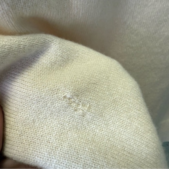 Lilly Pulitzer Ivory Cashmere Wool Cardigan Sweater with Flower Appliqué Size M - Picture 7 of 8